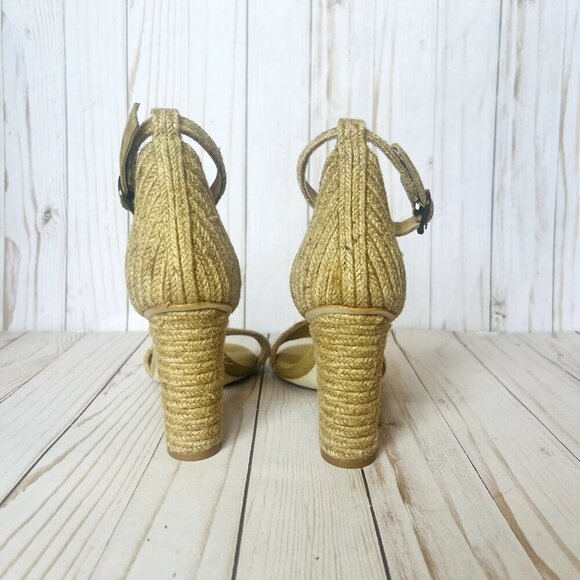 JEFFREY CAMPBELL x Revolve Rowboat Ankle Strap Woven Espadrille Sandal Heel 9.5 - Picture 4 of 8
